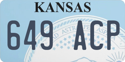KS license plate 649ACP