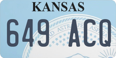 KS license plate 649ACQ