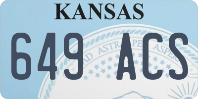 KS license plate 649ACS