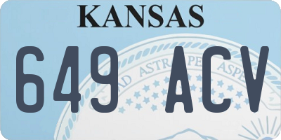 KS license plate 649ACV
