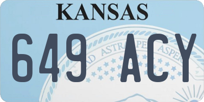 KS license plate 649ACY