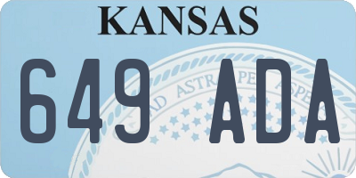 KS license plate 649ADA