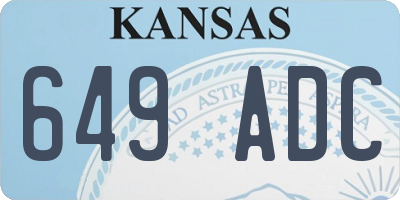 KS license plate 649ADC