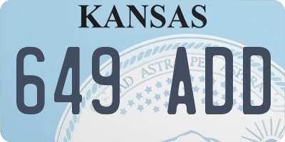KS license plate 649ADD