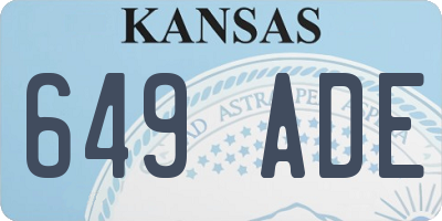 KS license plate 649ADE