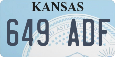 KS license plate 649ADF
