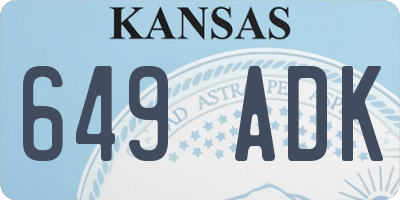 KS license plate 649ADK