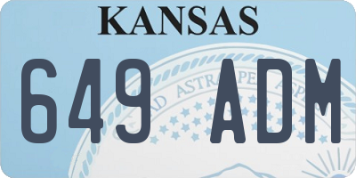 KS license plate 649ADM