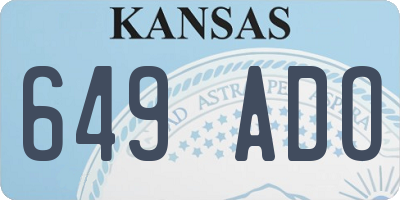 KS license plate 649ADO