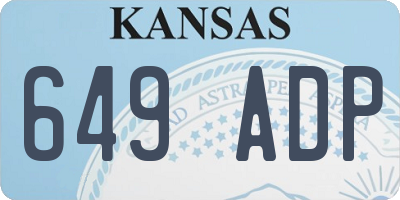 KS license plate 649ADP