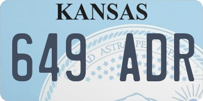 KS license plate 649ADR