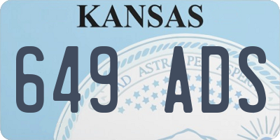 KS license plate 649ADS