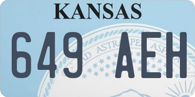 KS license plate 649AEH