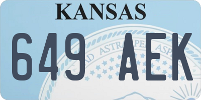 KS license plate 649AEK