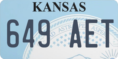 KS license plate 649AET