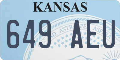 KS license plate 649AEU