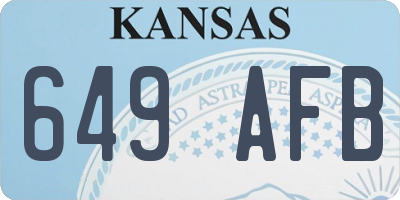 KS license plate 649AFB
