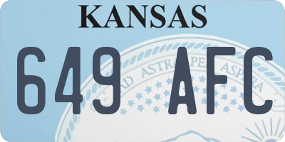 KS license plate 649AFC