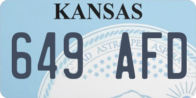 KS license plate 649AFD