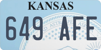KS license plate 649AFE