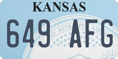 KS license plate 649AFG