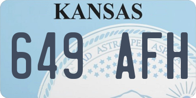 KS license plate 649AFH