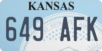KS license plate 649AFK
