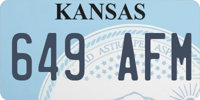 KS license plate 649AFM