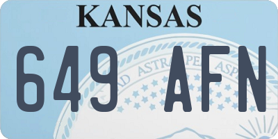 KS license plate 649AFN