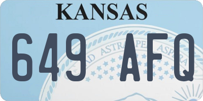 KS license plate 649AFQ