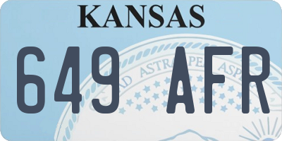 KS license plate 649AFR