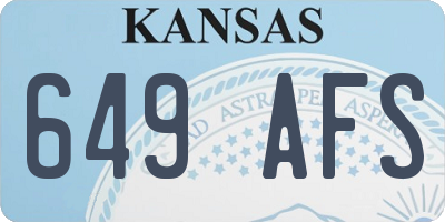 KS license plate 649AFS