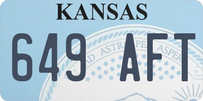 KS license plate 649AFT