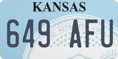 KS license plate 649AFU