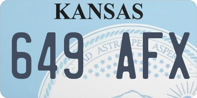 KS license plate 649AFX