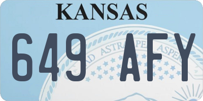 KS license plate 649AFY