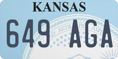 KS license plate 649AGA