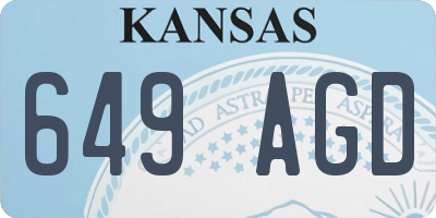 KS license plate 649AGD