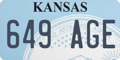 KS license plate 649AGE
