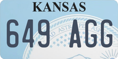 KS license plate 649AGG