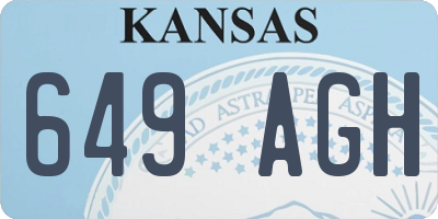 KS license plate 649AGH