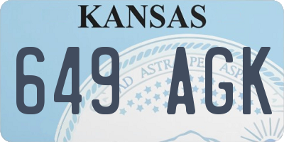 KS license plate 649AGK