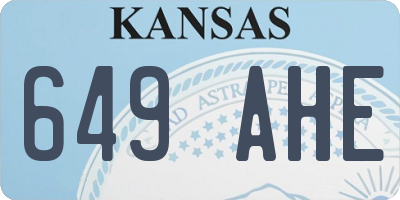 KS license plate 649AHE