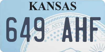 KS license plate 649AHF