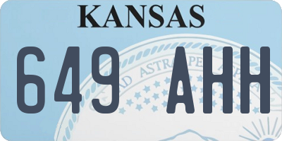 KS license plate 649AHH