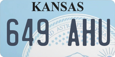 KS license plate 649AHU