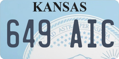 KS license plate 649AIC