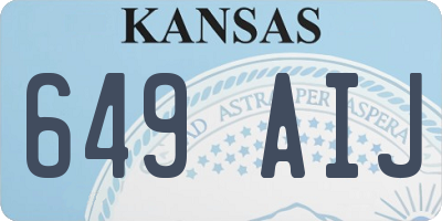 KS license plate 649AIJ