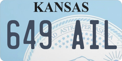 KS license plate 649AIL