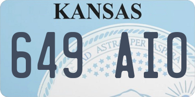 KS license plate 649AIO